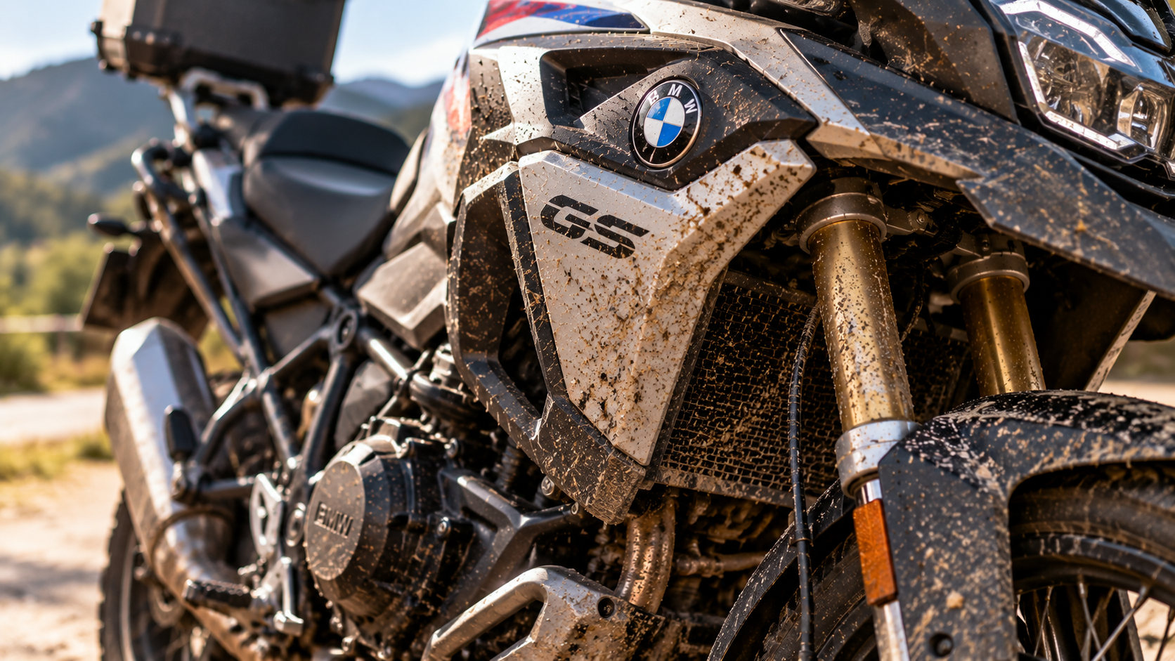 Moto après une balade sur route